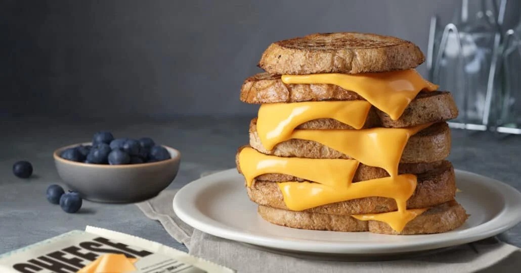 A grilled cheese made with armored fresh cheese