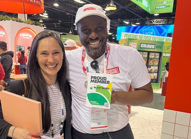 Maddie Segal with a proud member from Impossible Foods