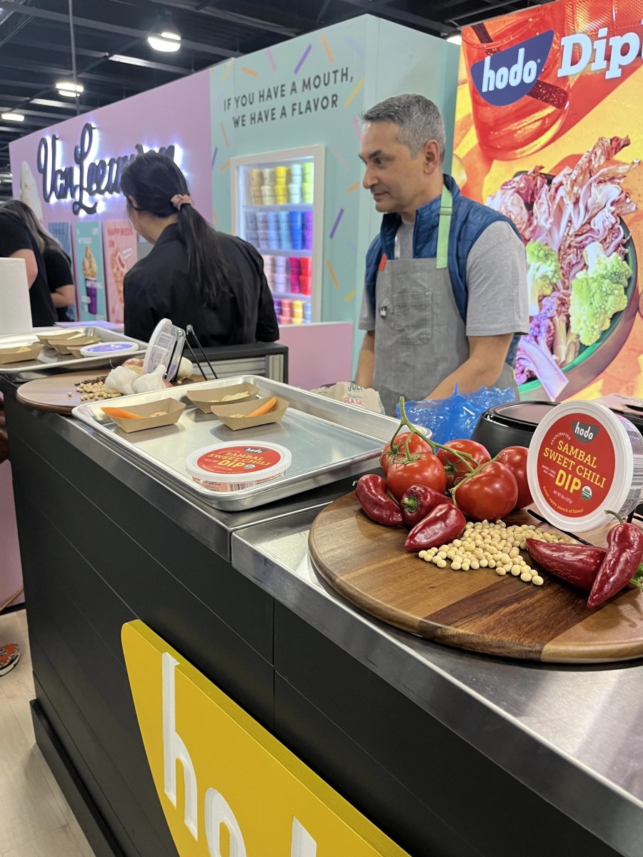Hodo Foods booth and samples