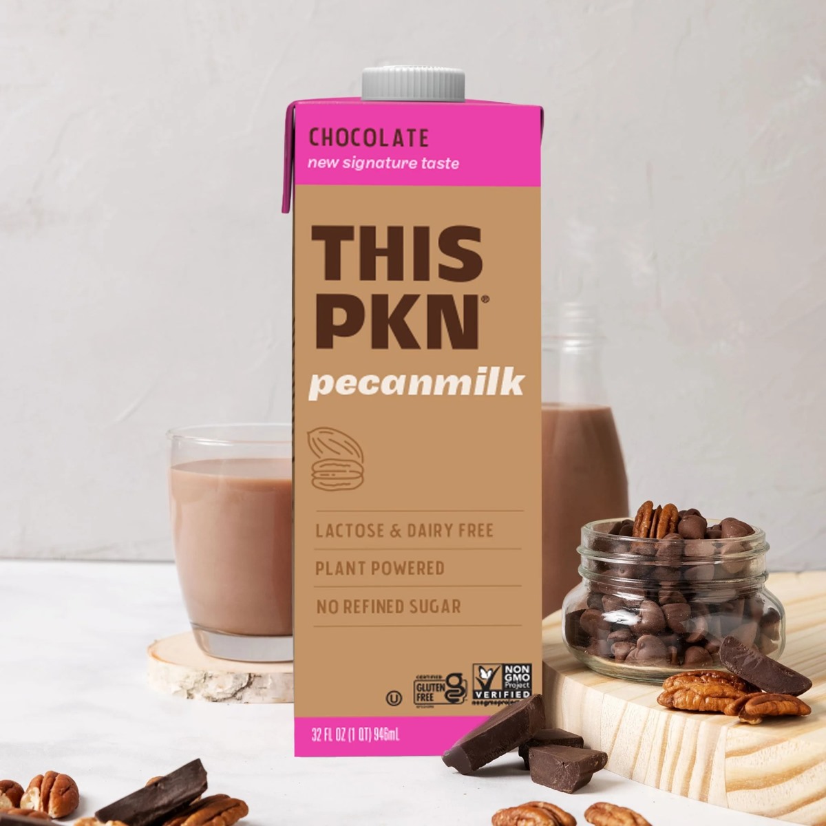 THIS PKN pecanmilk in the Chocolate flavor variety
