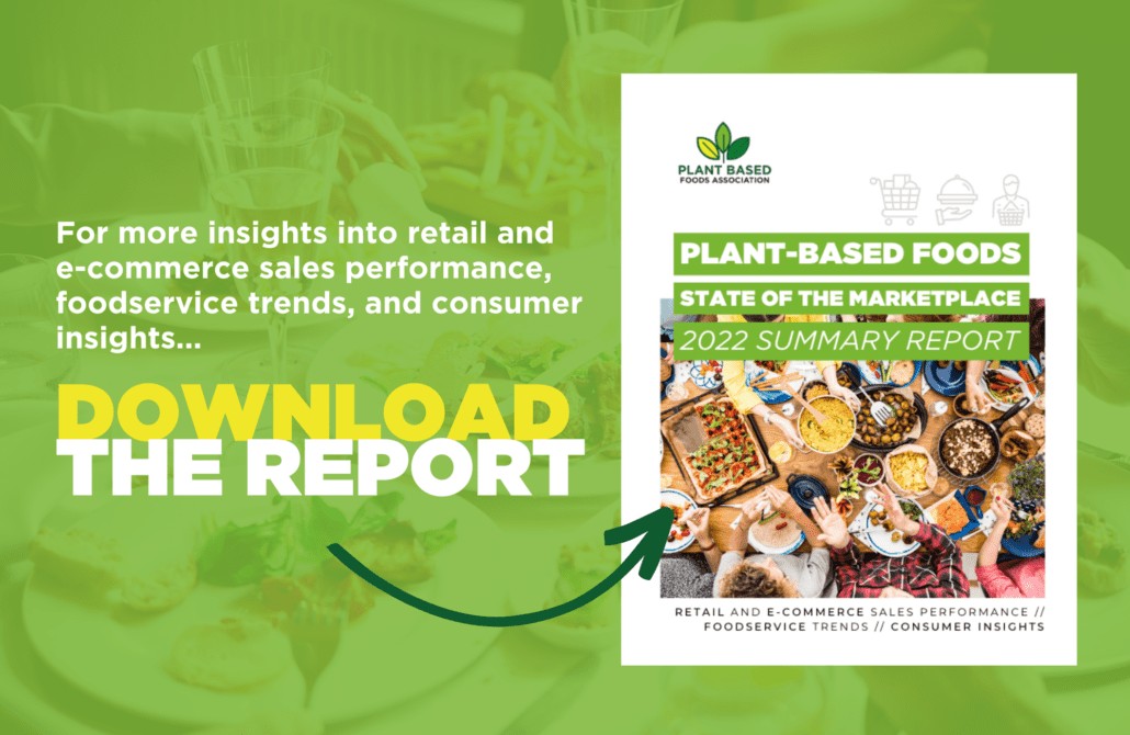 The cover of the 2022 plant-based state of the marketplace report