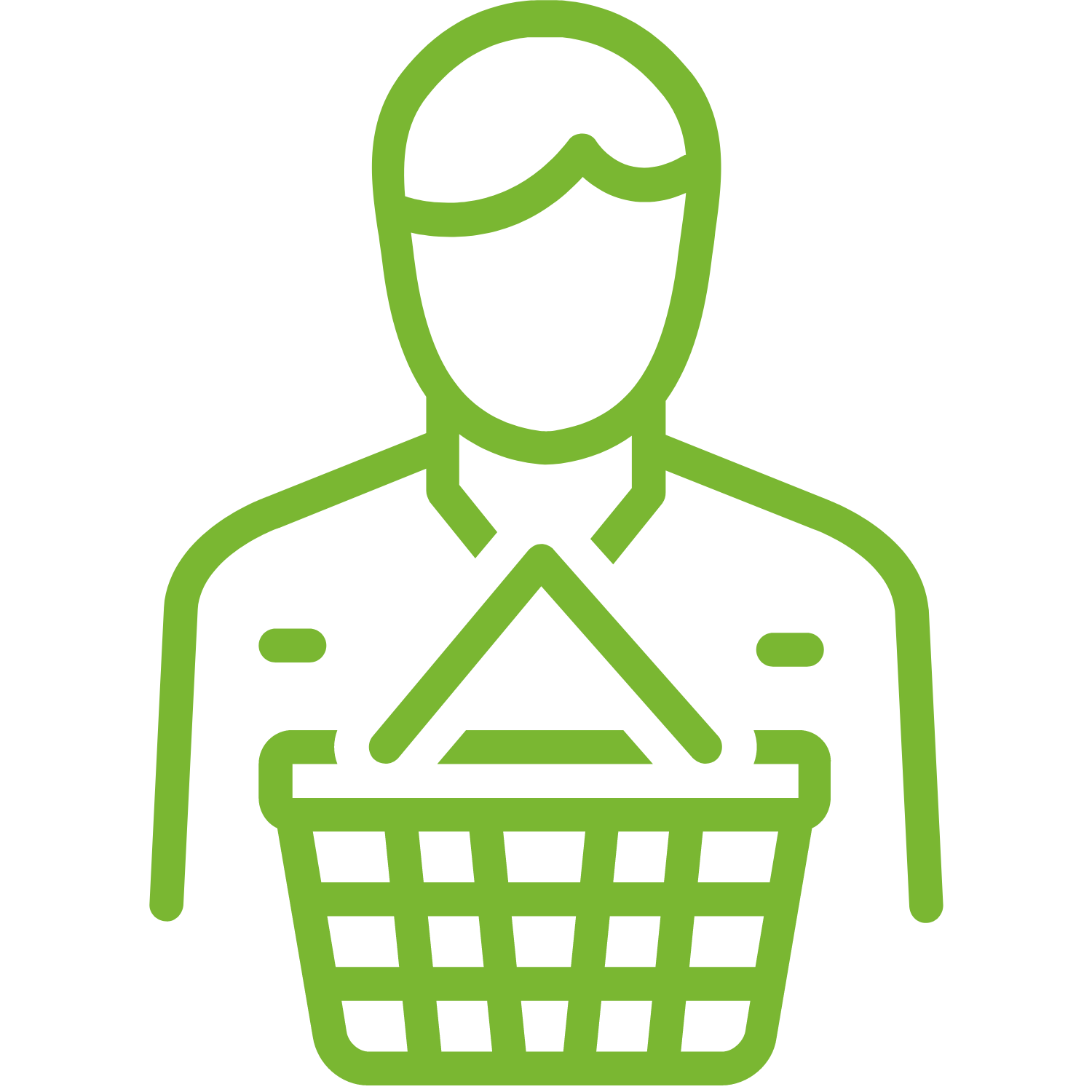 Icon of a person with a shopping basket.