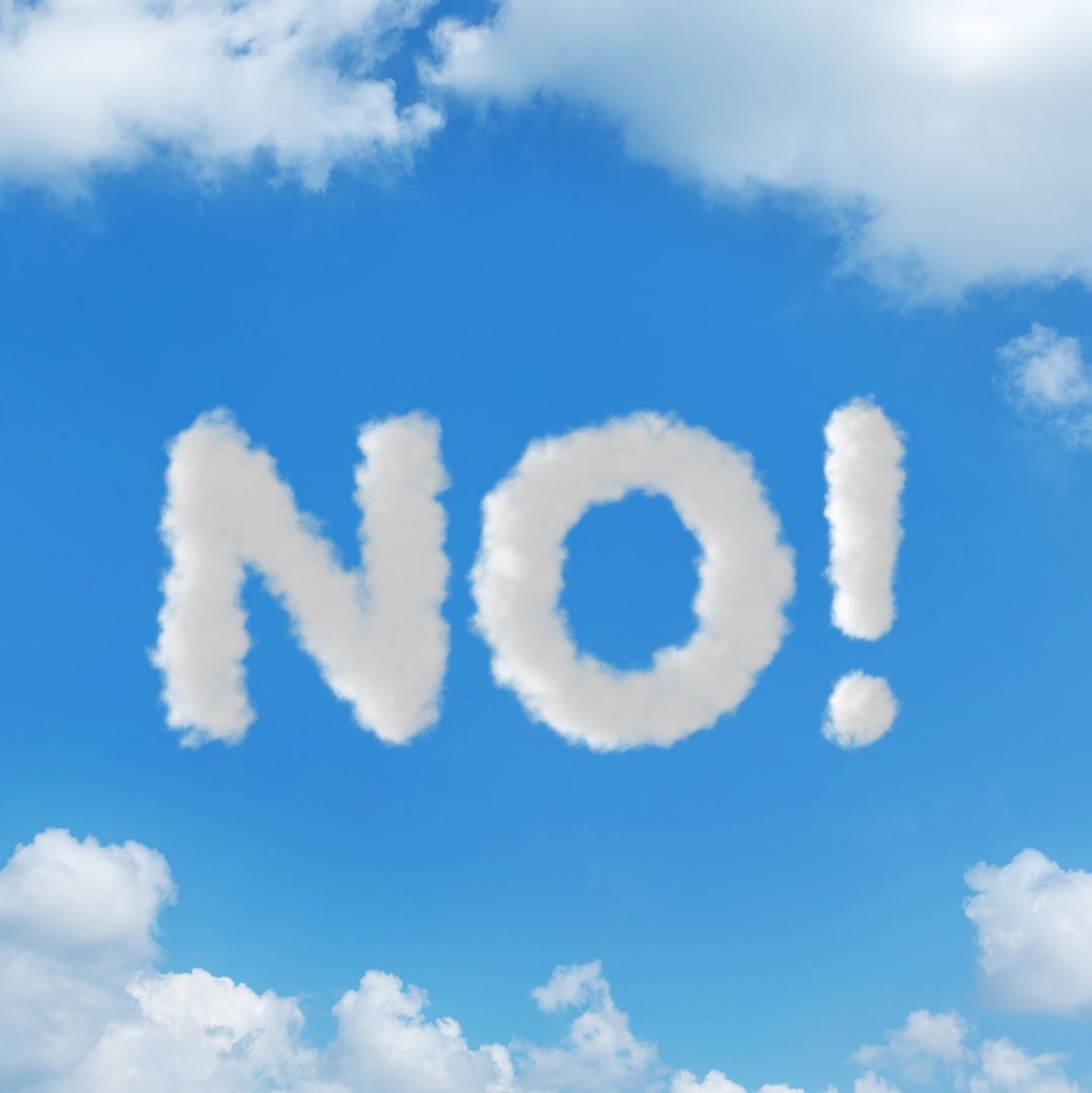 The Word No Written In Clouds