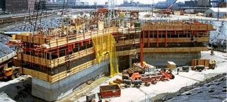 photo of the slipform construction process