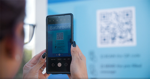 users access the restrooms with a touchless mobile app