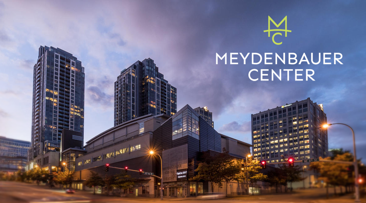 A large building with the word meydenbauer center on it