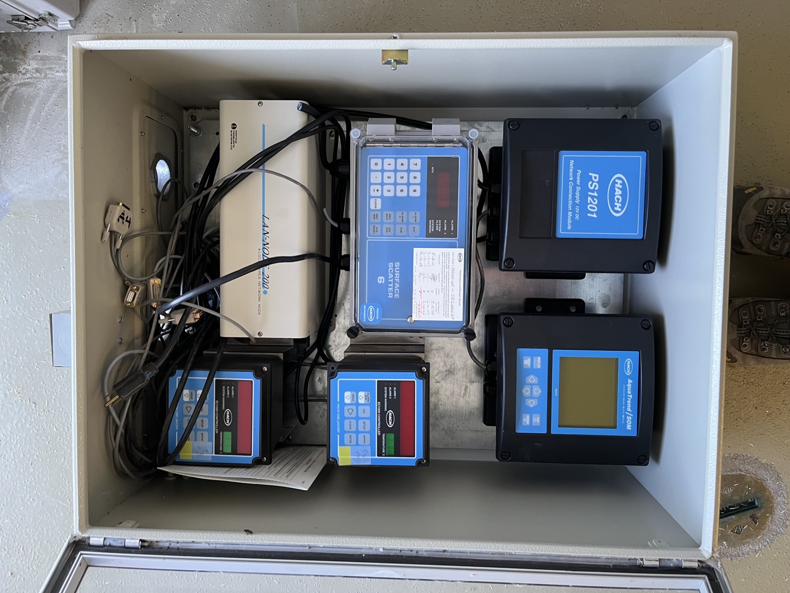 Hach water quality control console and monitoring components