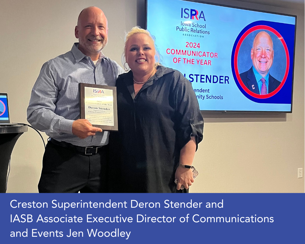 Deron Stender and Jenn Woodley - ISPRA Communicator of the Year Award