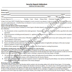 #209SFR - Security Deposit Addendum