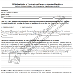 Digital #431 County of San Diego 30-60 Day Notice to Terminate