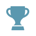 Blue Icon of a Trophy Cup