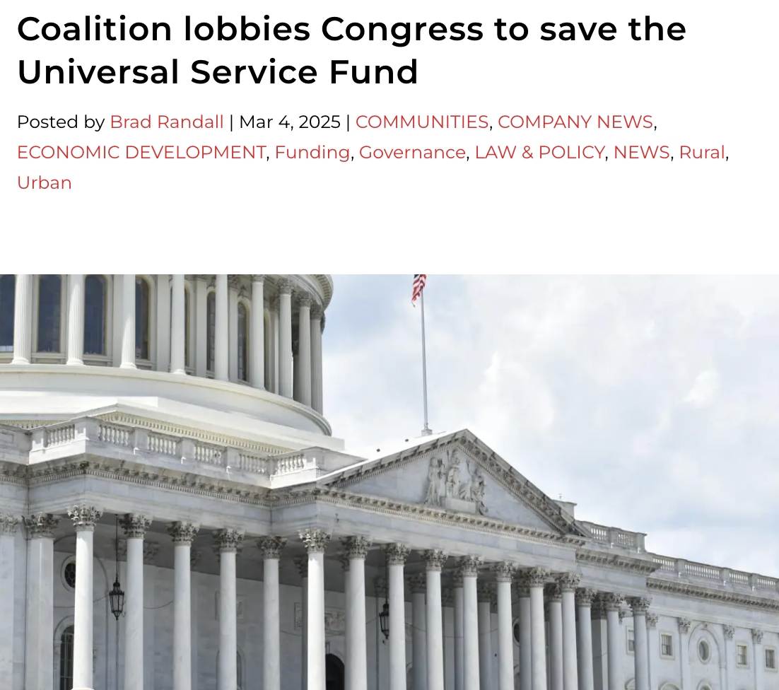 Coalition lobbies Congress to save the Universal Service Fund