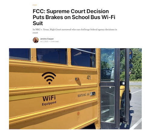 FCC: Supreme Court Decision Puts Brakes on School Bus Wi-Fi Suit