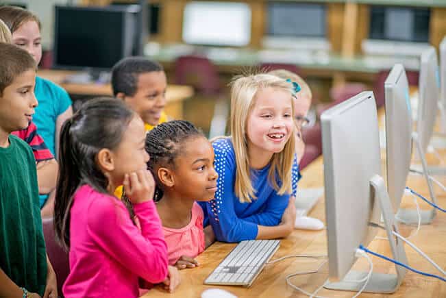 students using the internet