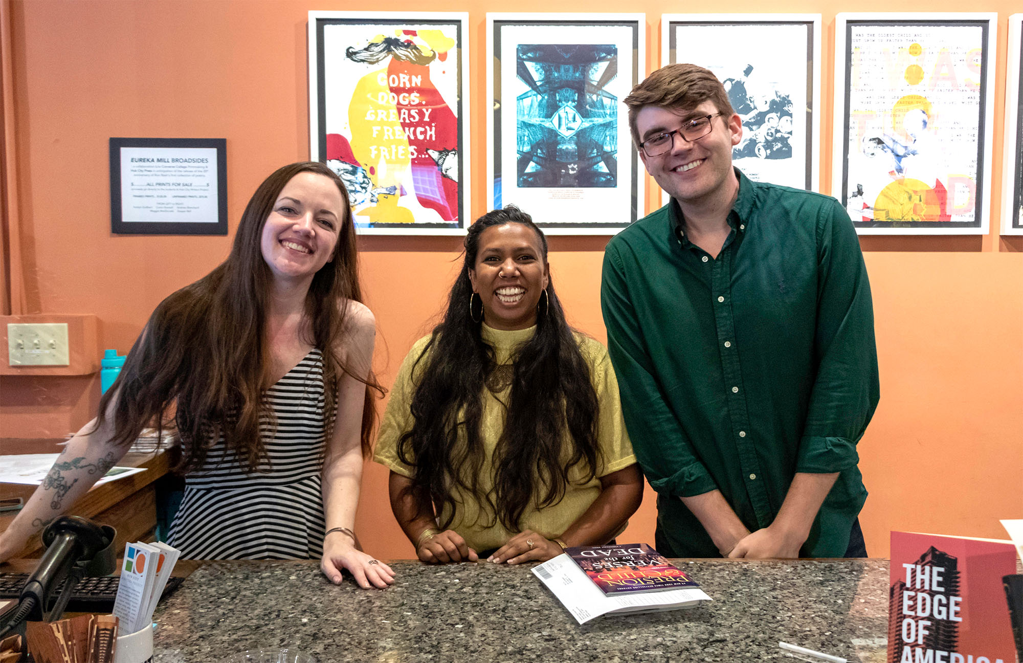 Three SIBA booksellers at Hub City Books