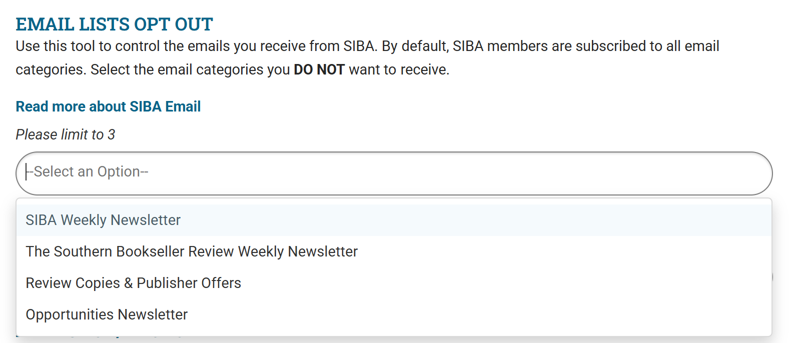 image of Email Opt Out Field in Member Profile
