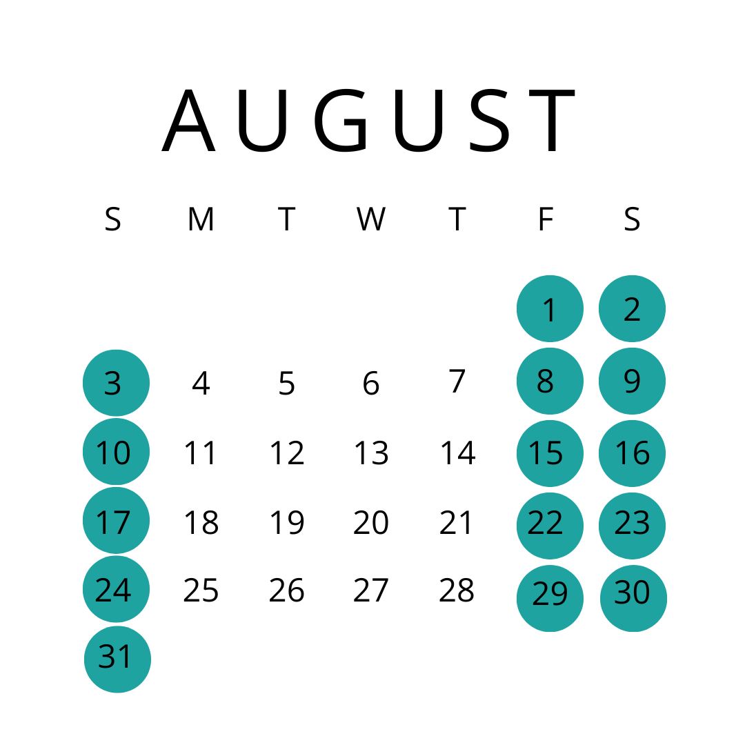 August Calendar 