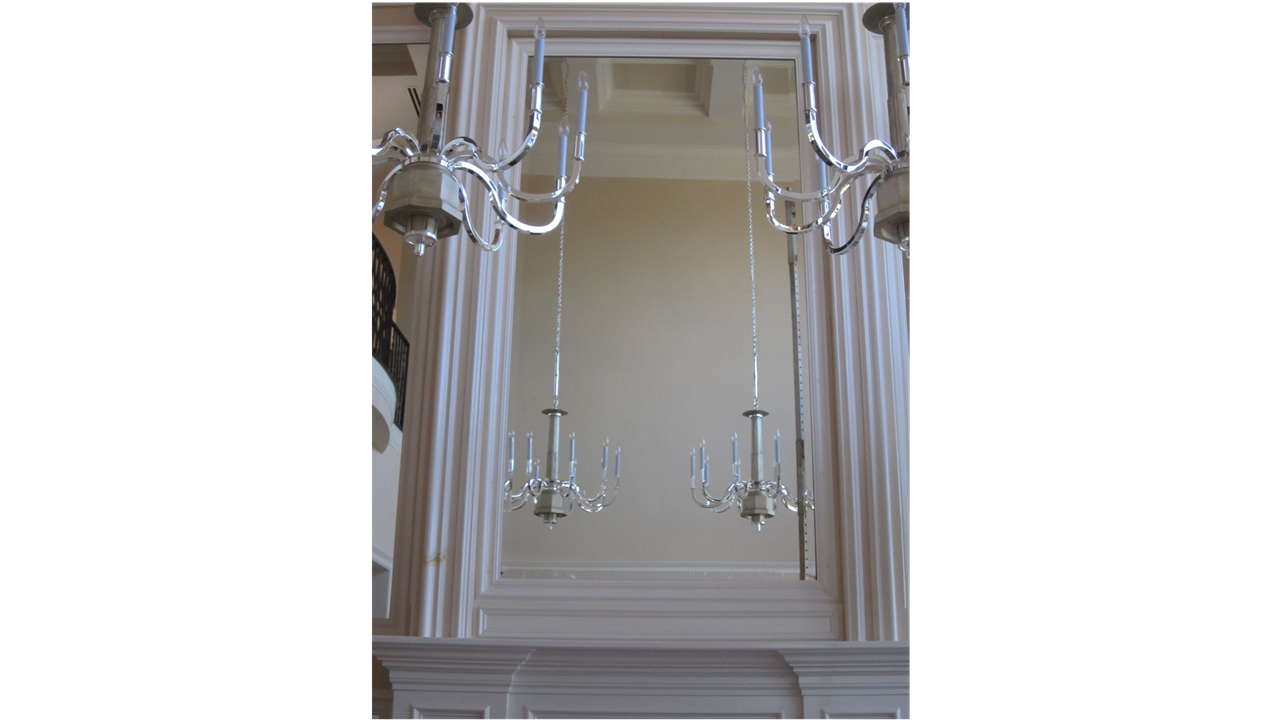 Mirrored Mantel at Entryway