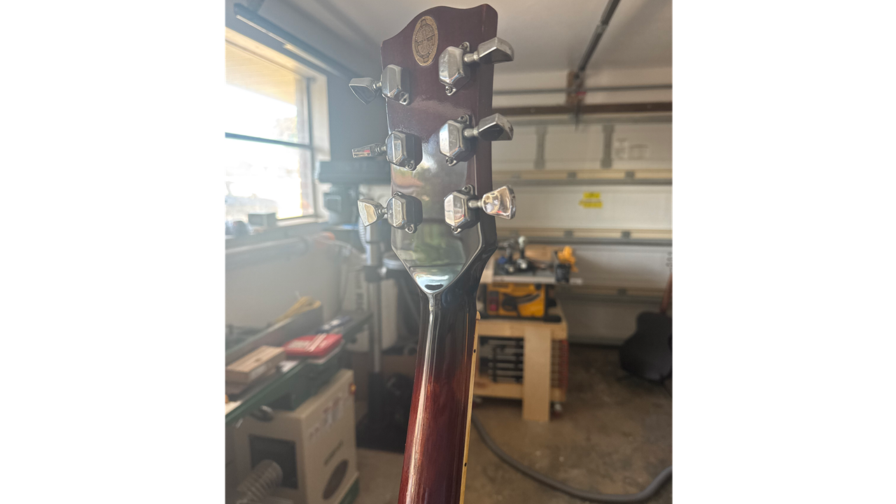 Repaired broken guitar headstock