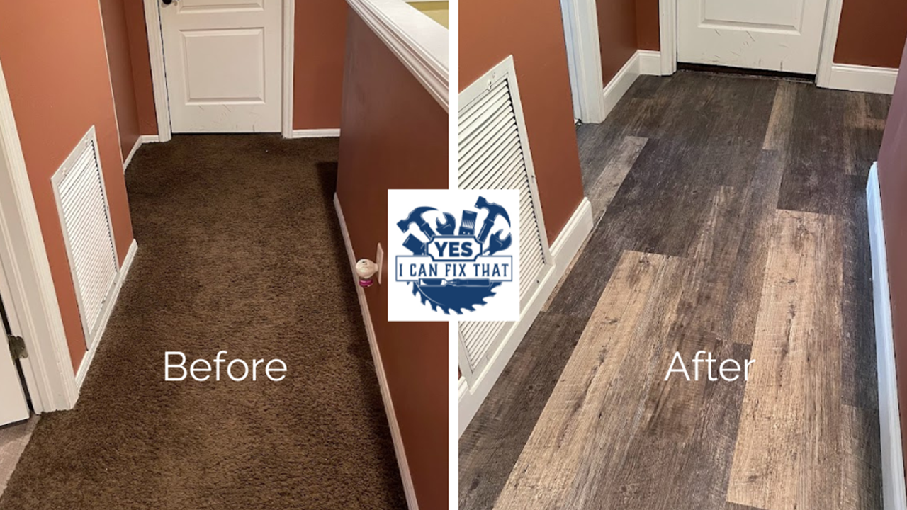 Carpet replacement vinyl floor install