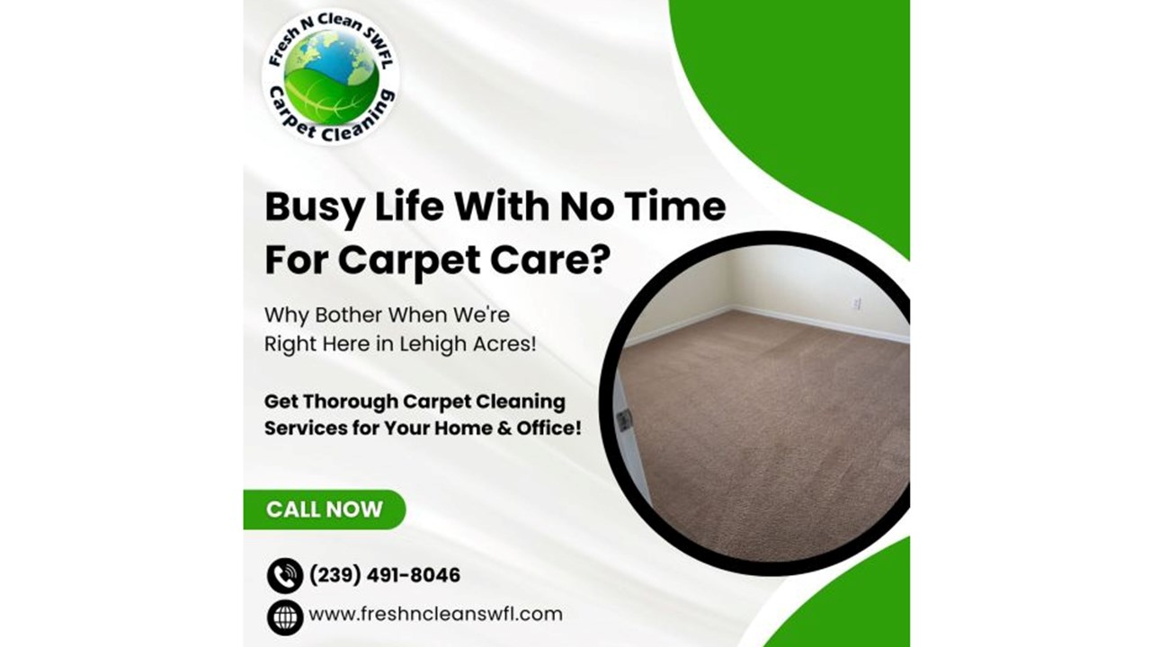 Image of carpet cleaned by Fresh N Clean SWFL in Lehigh Acres FL