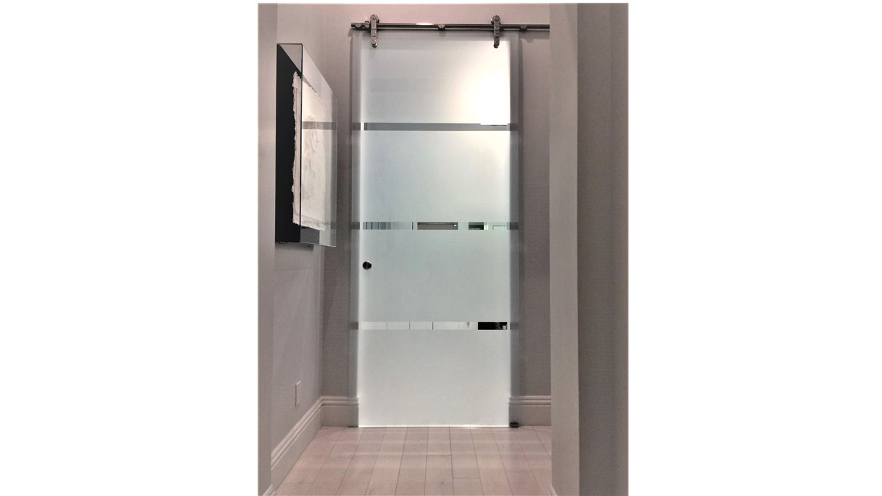 Sliding Glass Frosted Barndoor