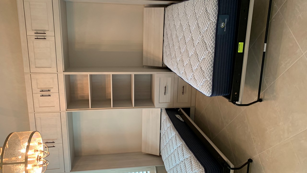 Twin Murphy Beds with built ins