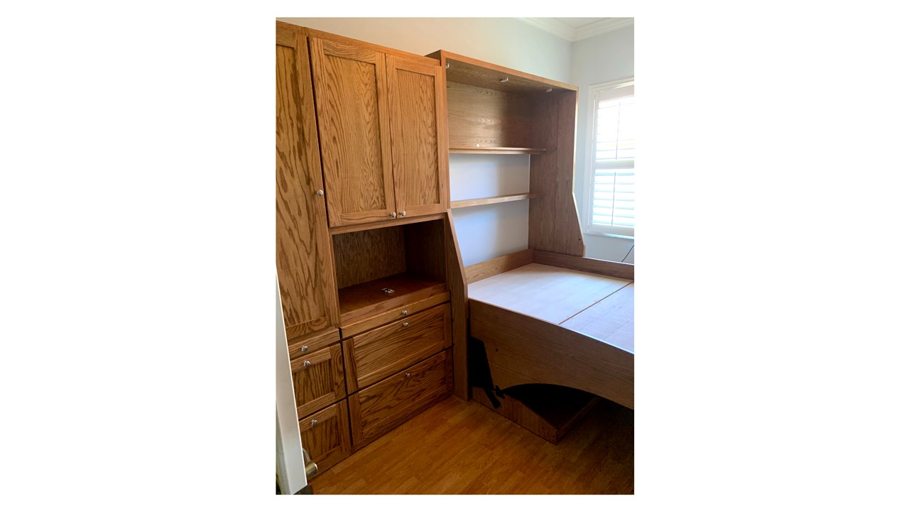 Majestic Queen Desk Bed with custom cabinetry