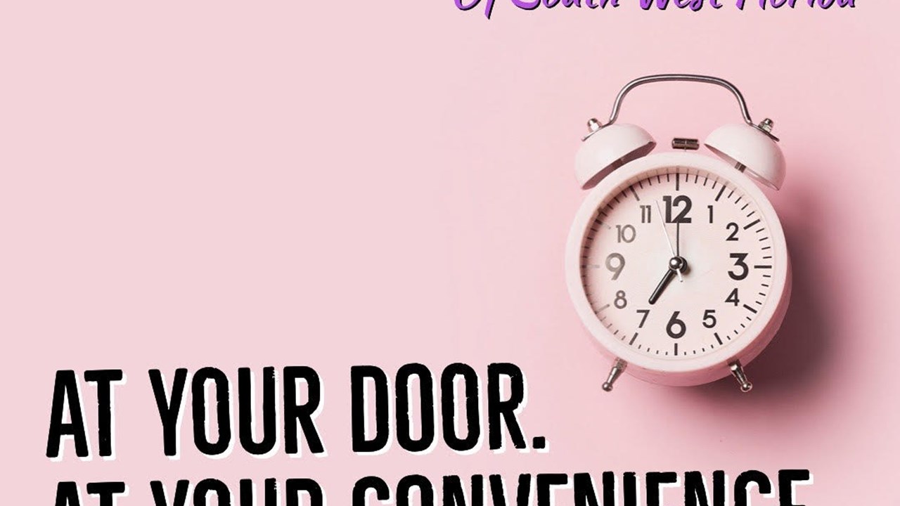 At your door, at your convenience.