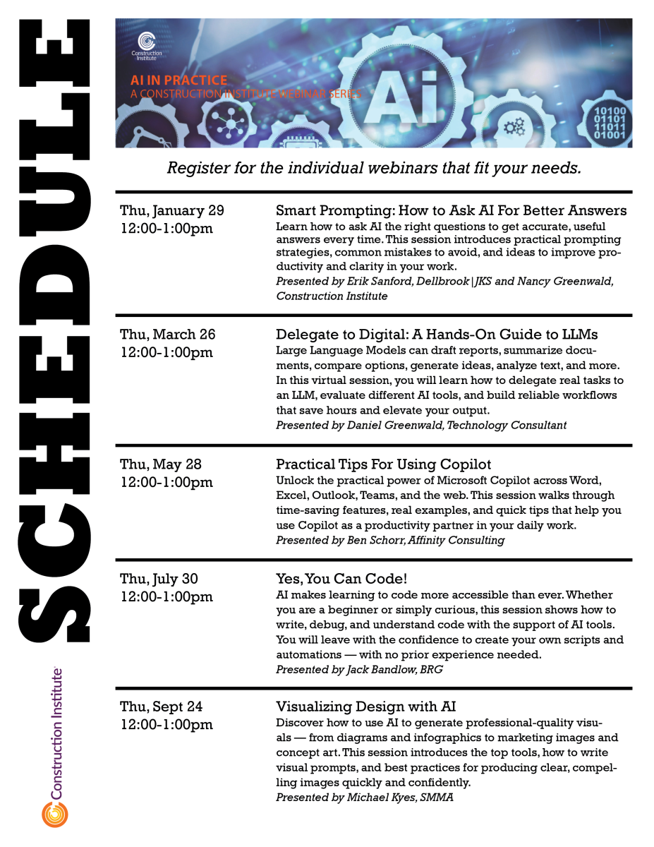 2026 AI in Practice webinar series schedule