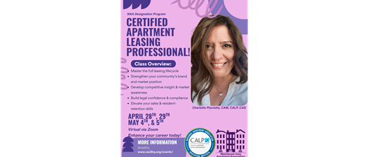 NAA's Certified Apartment Leasing Professional Designation