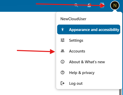 Accounts page in WEMSA Cloud