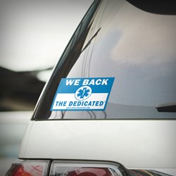 We Back The Dedicated 4" x 6" Decal