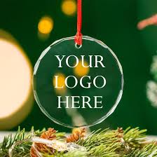 Logo Here Glass Christmas Ornament 2024 ...