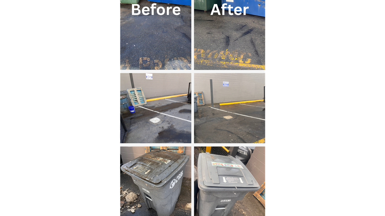 Commercial Dumpster Pad Area Cleaning