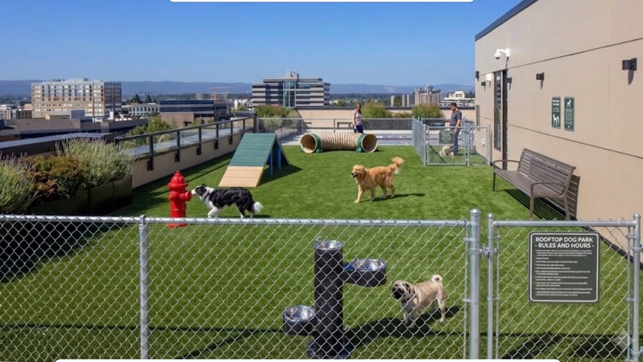 Rooftop dog park design